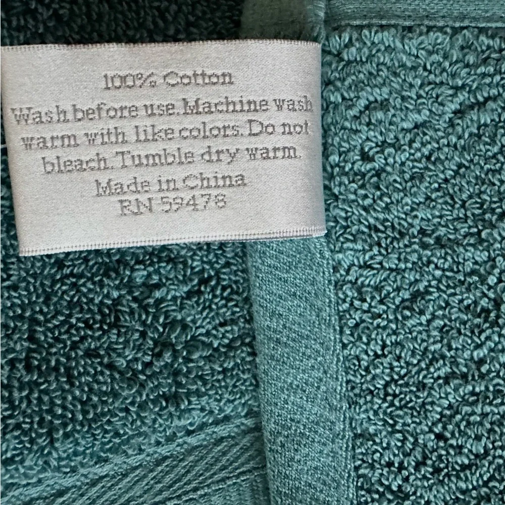 Hotel Collection Teal Cotton Bath Towels Set of 2 NEW WITH TAGS